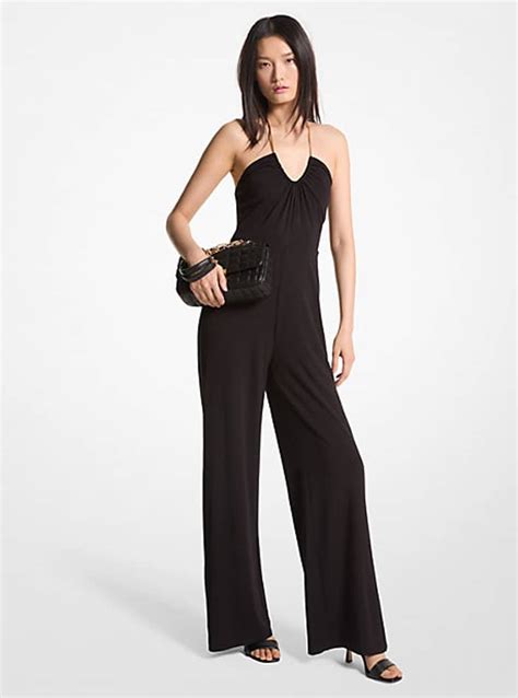 michael kors love jumper|Embellished Stretch Matte Jersey Halter Jumpsuit.